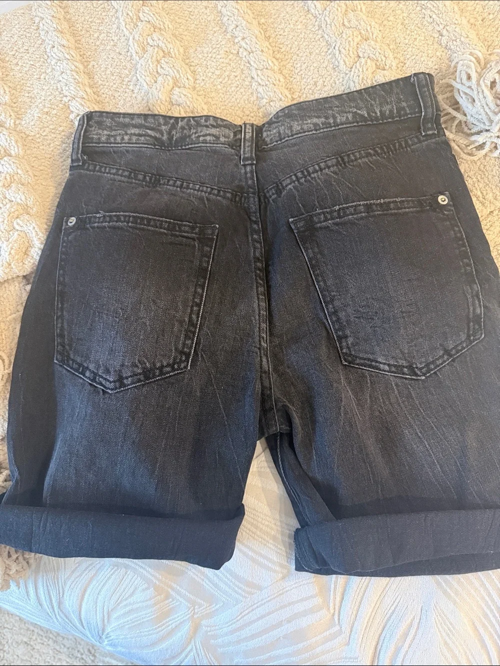 Anthropologie Black Denim Cutoff Shorts - Picture 3 of 5